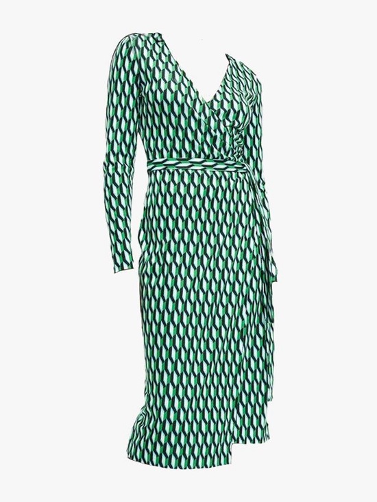 Diane Von Furstenberg Dresses & Skirts - DVF x Target Long Sleeve Midi Wrap Geo Print Dress Sz M